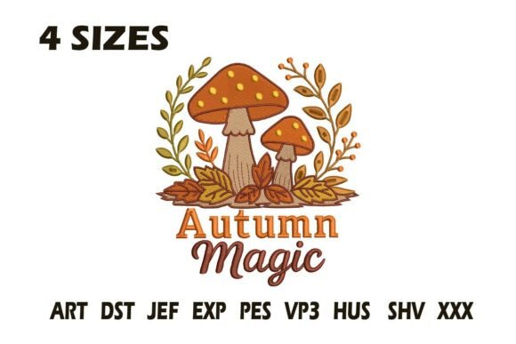 Autumn Magic Mushroom Embroidery
