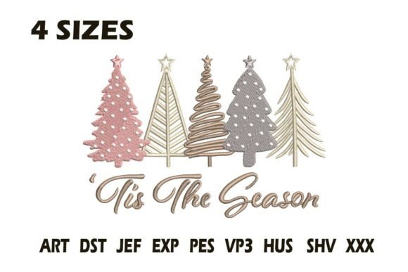 Christmas Trees Embroidery Design