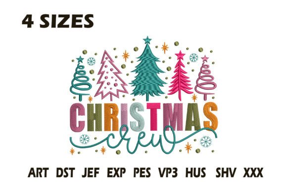 Colorful Christmas Crew Embroidery