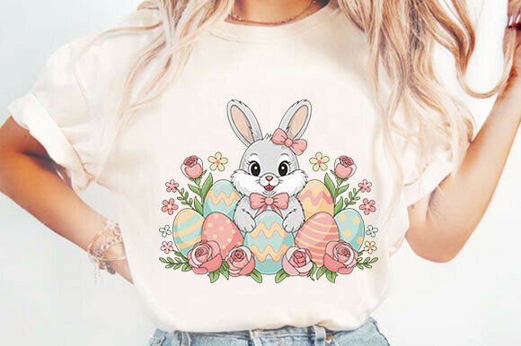 Embroidery Easter Bunny Sublimation PNG