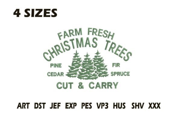 Farm Fresh Christmas Trees Embroidery