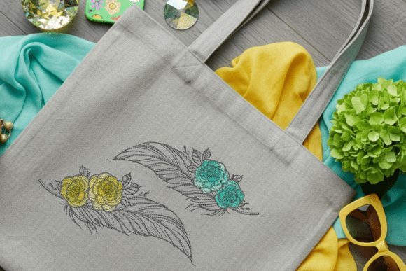 Floral Feather Embroidery Designs