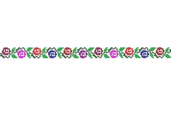 Flowers Border Cross Stitch Embroidery