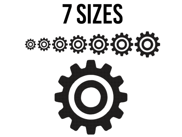 Gear Wheel Embroidery Design