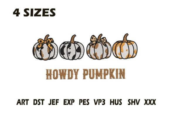 Howdy Pumpkin Western Embroidery Design