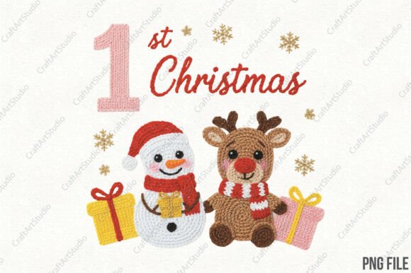 Lint Hook Embroidery 1st Christmas