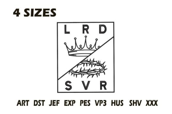 Lord and Savior Crown Embroidery Design