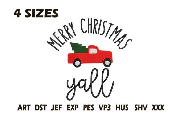 Merry Christmas Y’all Truck Embroidery