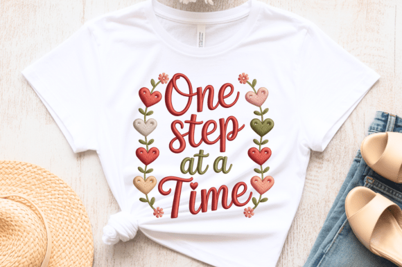 One Step at a Time Embroidery PNG