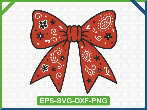Paisley Bow Embroidery SVG Design