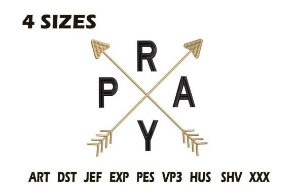 Pray Arrows Embroidery Design
