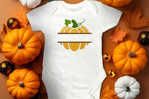 Pumpkin Split Embroidery