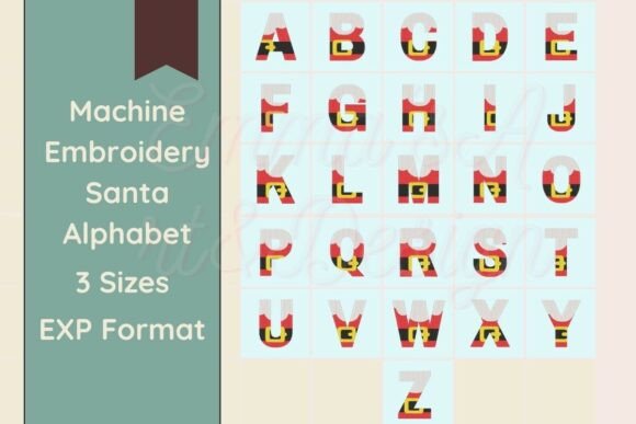 Santa Machine Embroidery Alphabet - EXP
