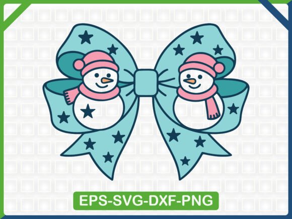 Snowman Bow Embroidery SVG Design