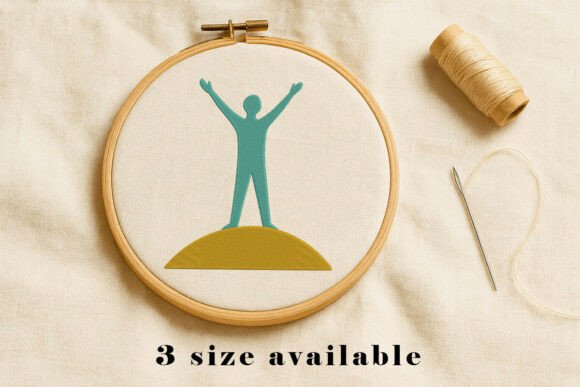 Victory Pose Embroidery Design