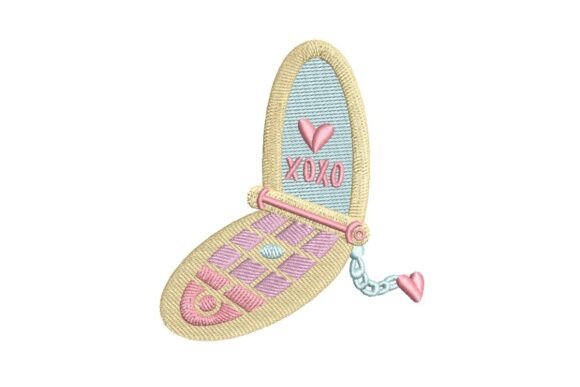 XOXO Retro Flip Phone Embroidery Design